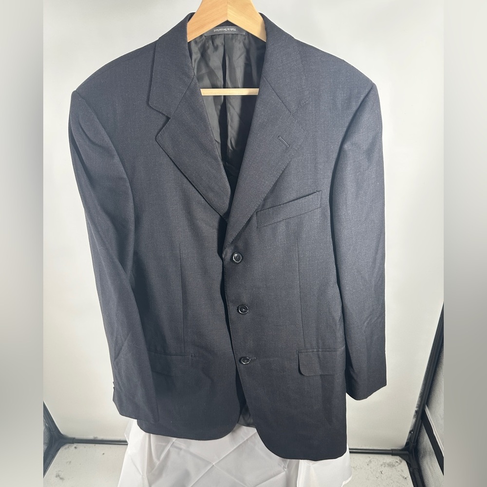 Zegna charcoal gray wool blazer